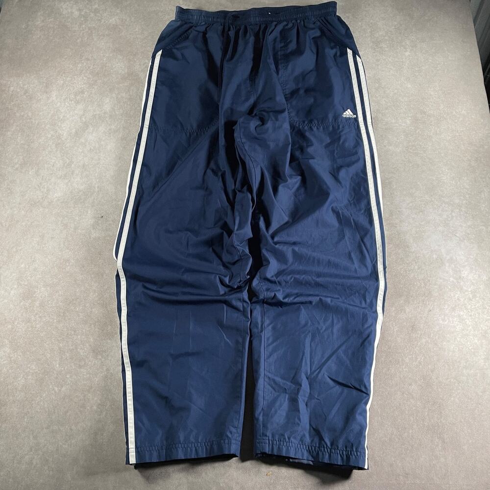 Adidas Climaproof 3-Stripe Wind Pant Navy Blue White Men's Size XL 32 Waist
